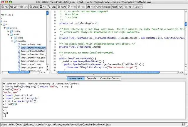 Download web tool or web app DrJava