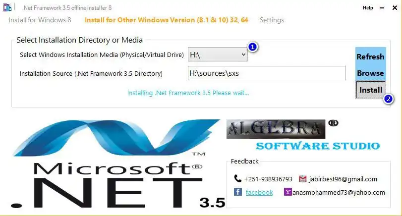 Download web tool or web app .Net Framework 3.5 offline Installer