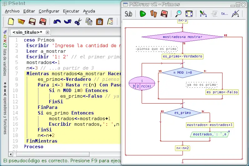 Descargue la herramienta web o la aplicación web PSeInt